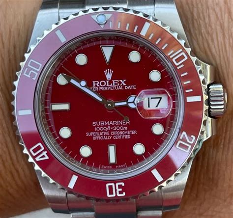 rolex submariner single red price|Rolex red submariner for sale.